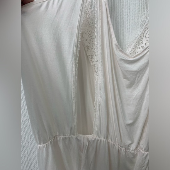 NWT Victoria's Secret White Lace Trim T Back Romper Womens Sleepwear Lingerie M - Picture 4 of 14